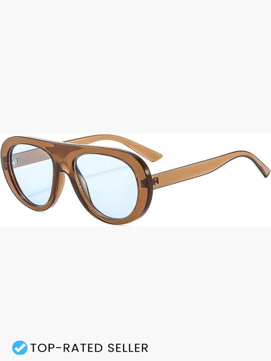 Vintage Oversized Sunglasses Retro Pilot Square UV Protection main image 6